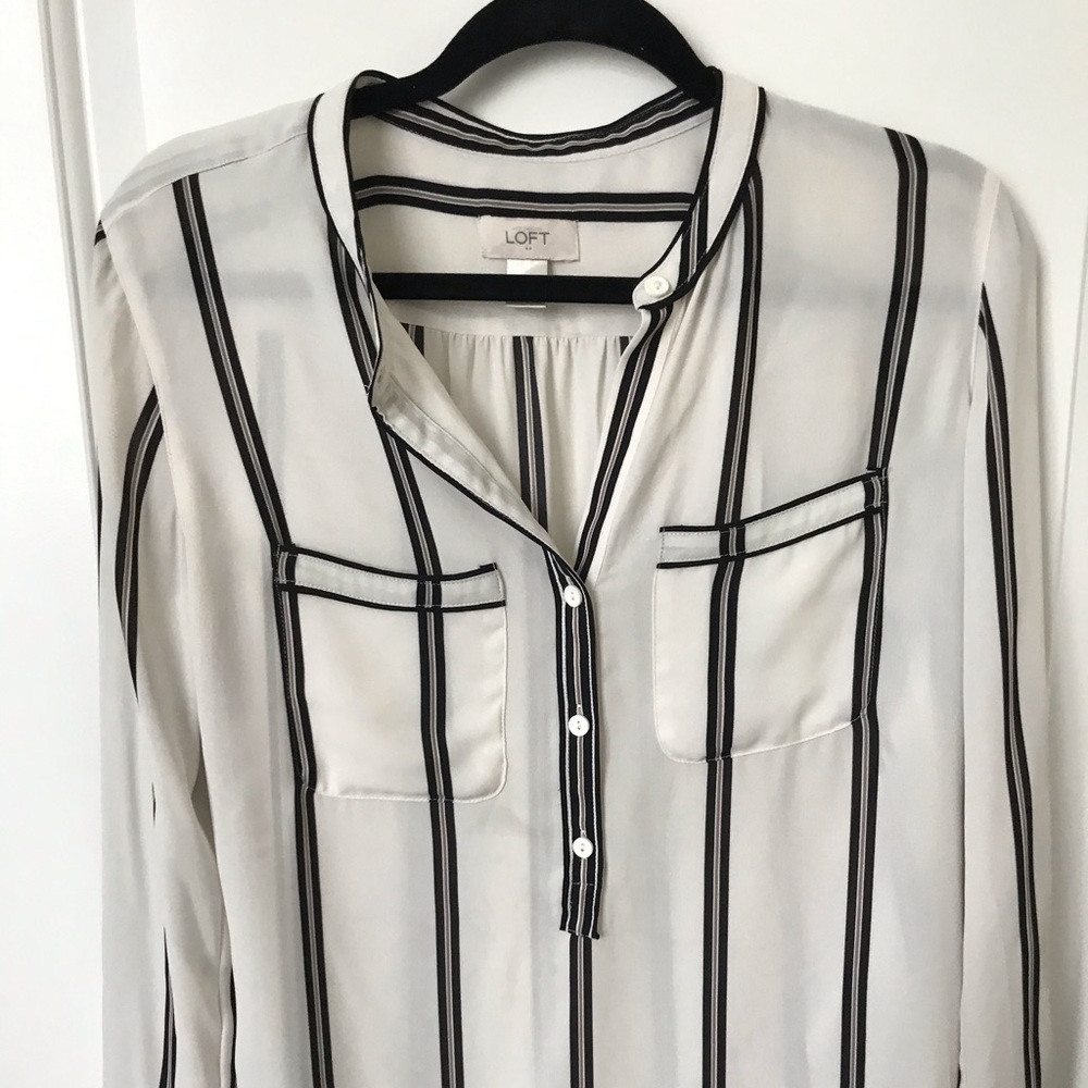 LOFT Women’s long sleeve, striped blouse